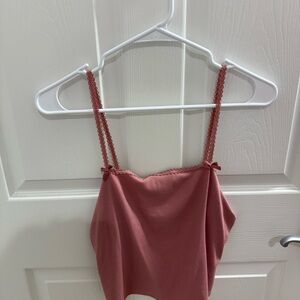 American Eagle Outfitters Rose Tank with Lace Straps